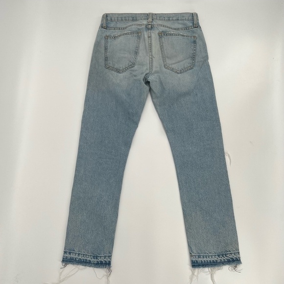 Current/Elliott The Cropped Straight Sealine Destroy Release Hem Jeans Size 24 - Picture 3 of 6